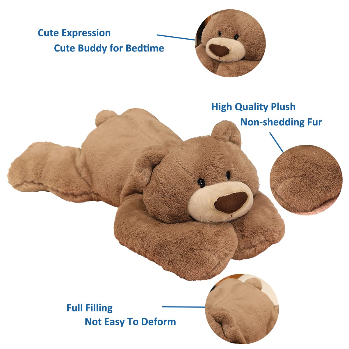 Doireum Weighted Bear Stuffed Animal – 11.8-Inch Plush Pillow & Gift