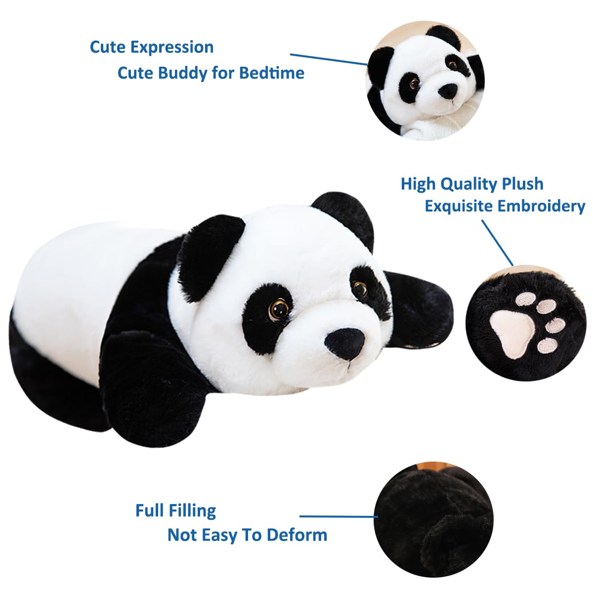 Doireum Panda Weighted Plush — 31.4 in Panda Stuffed Animal (1.87 lbs) Hugging Pillow