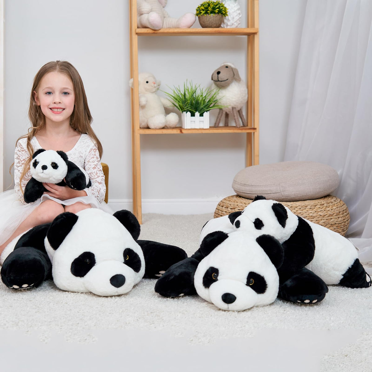 Doireum Panda Weighted Plush — 31.4 in Panda Stuffed Animal (1.87 lbs) Hugging Pillow