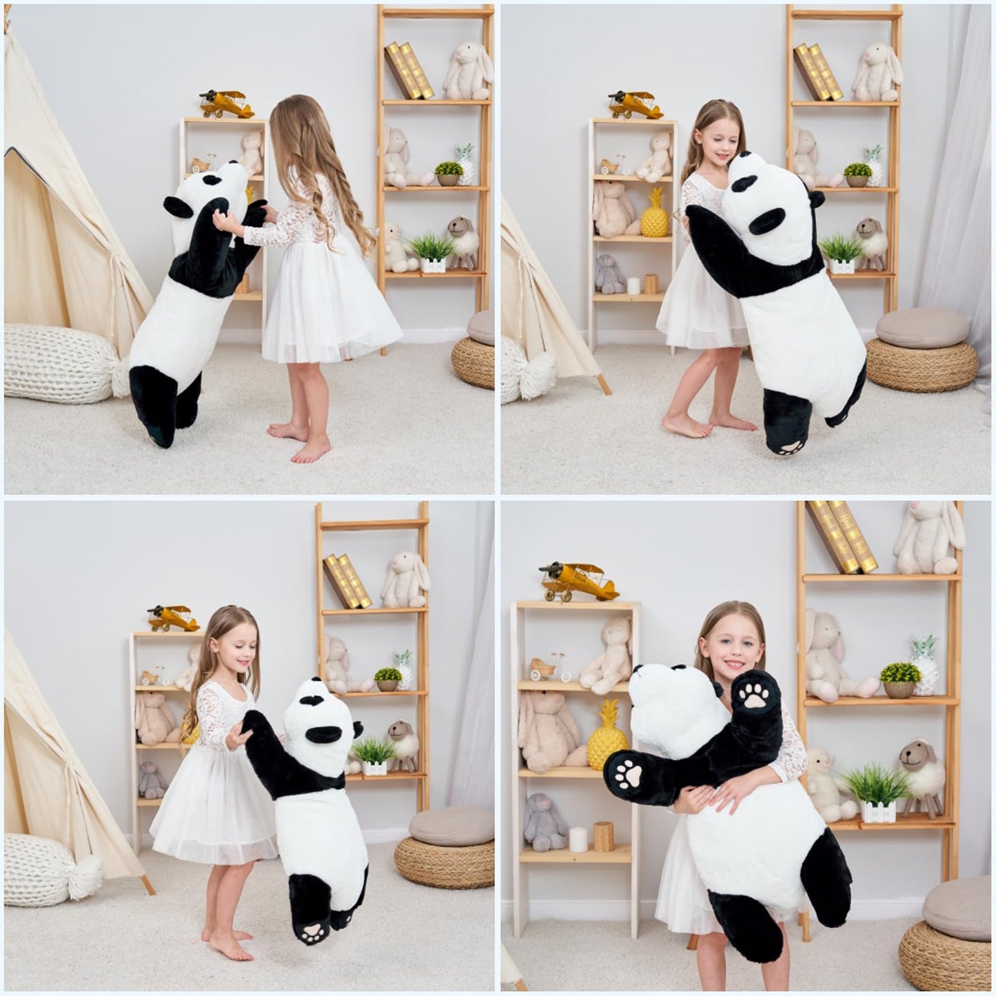 Doireum Panda Weighted Plush — 31.4 in Panda Stuffed Animal (1.87 lbs) Hugging Pillow