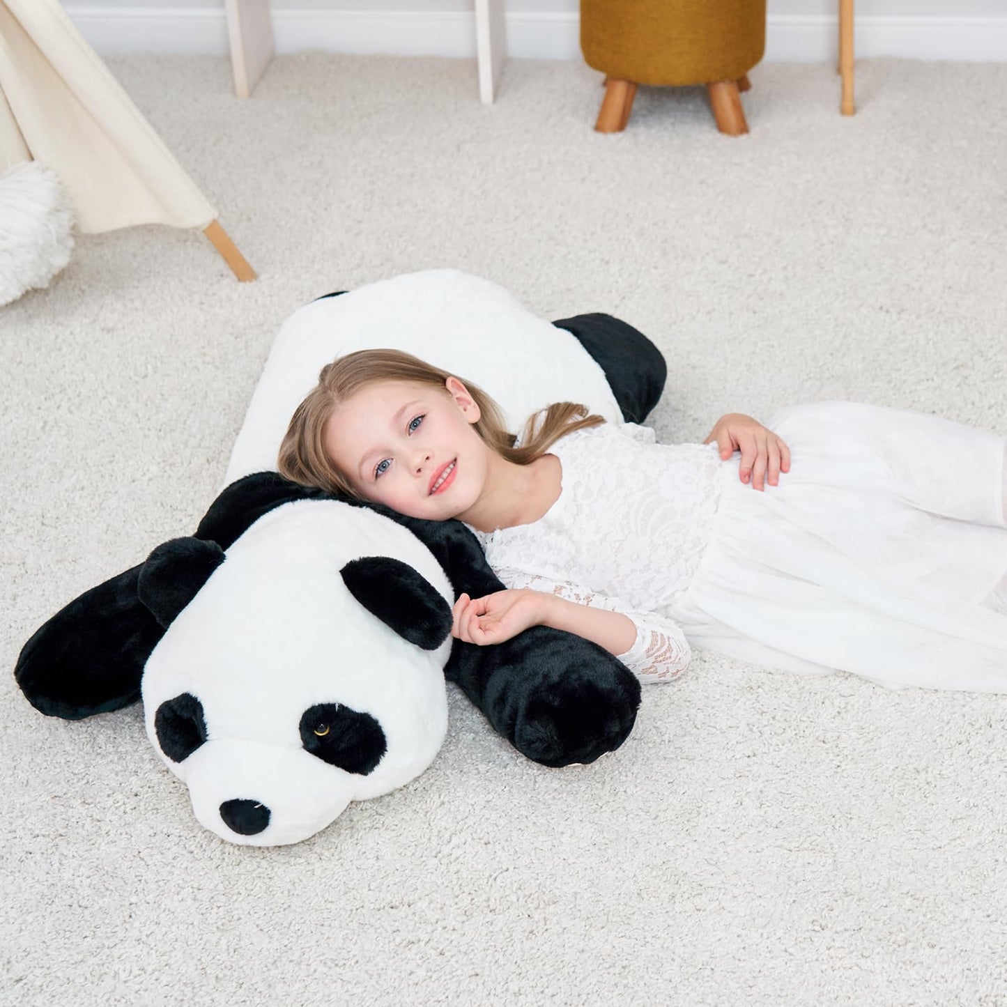 Doireum Panda Weighted Plush — 31.4 in Panda Stuffed Animal (1.87 lbs) Hugging Pillow