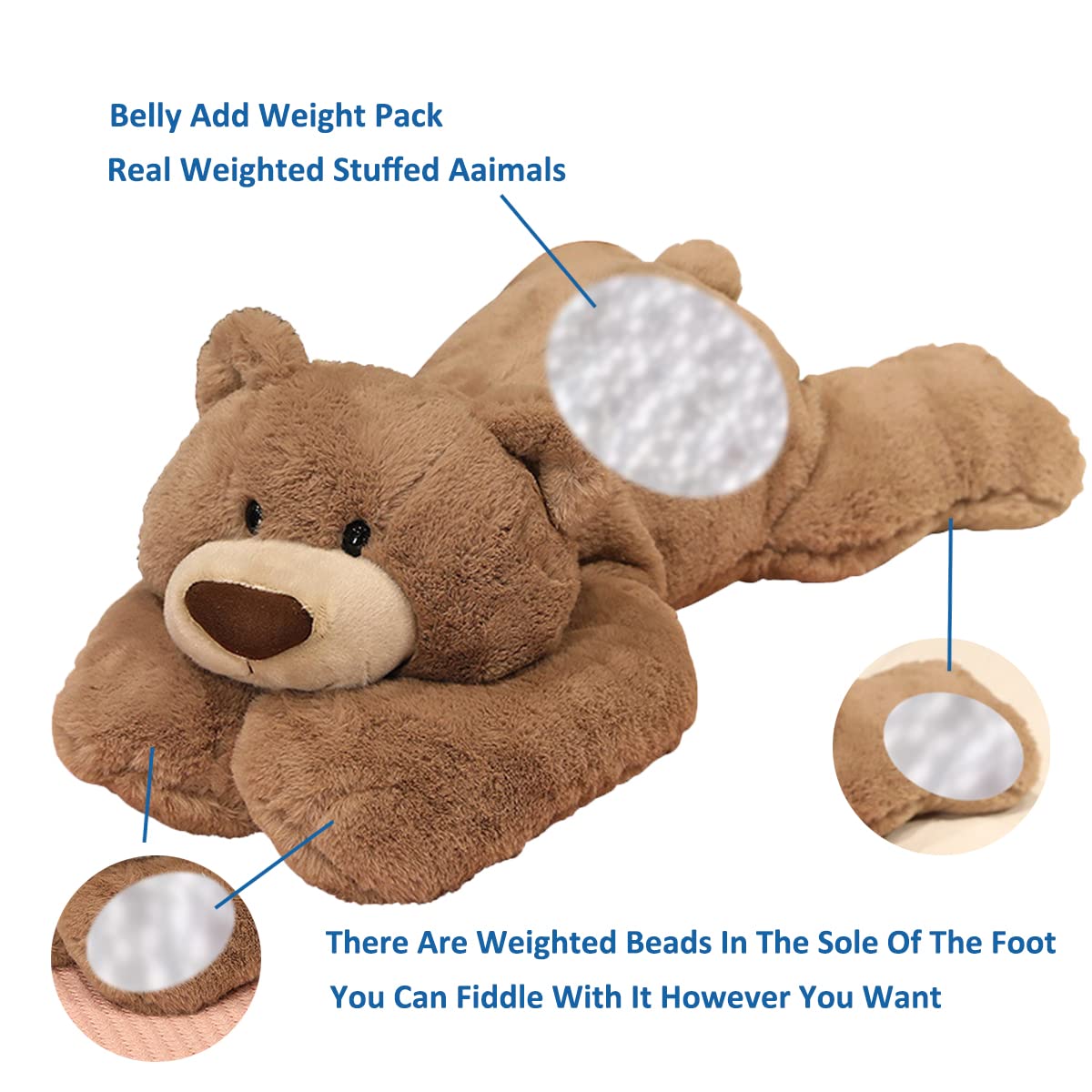 Doireum Weighted Bear Stuffed Animal – 11.8-Inch Plush Pillow & Gift
