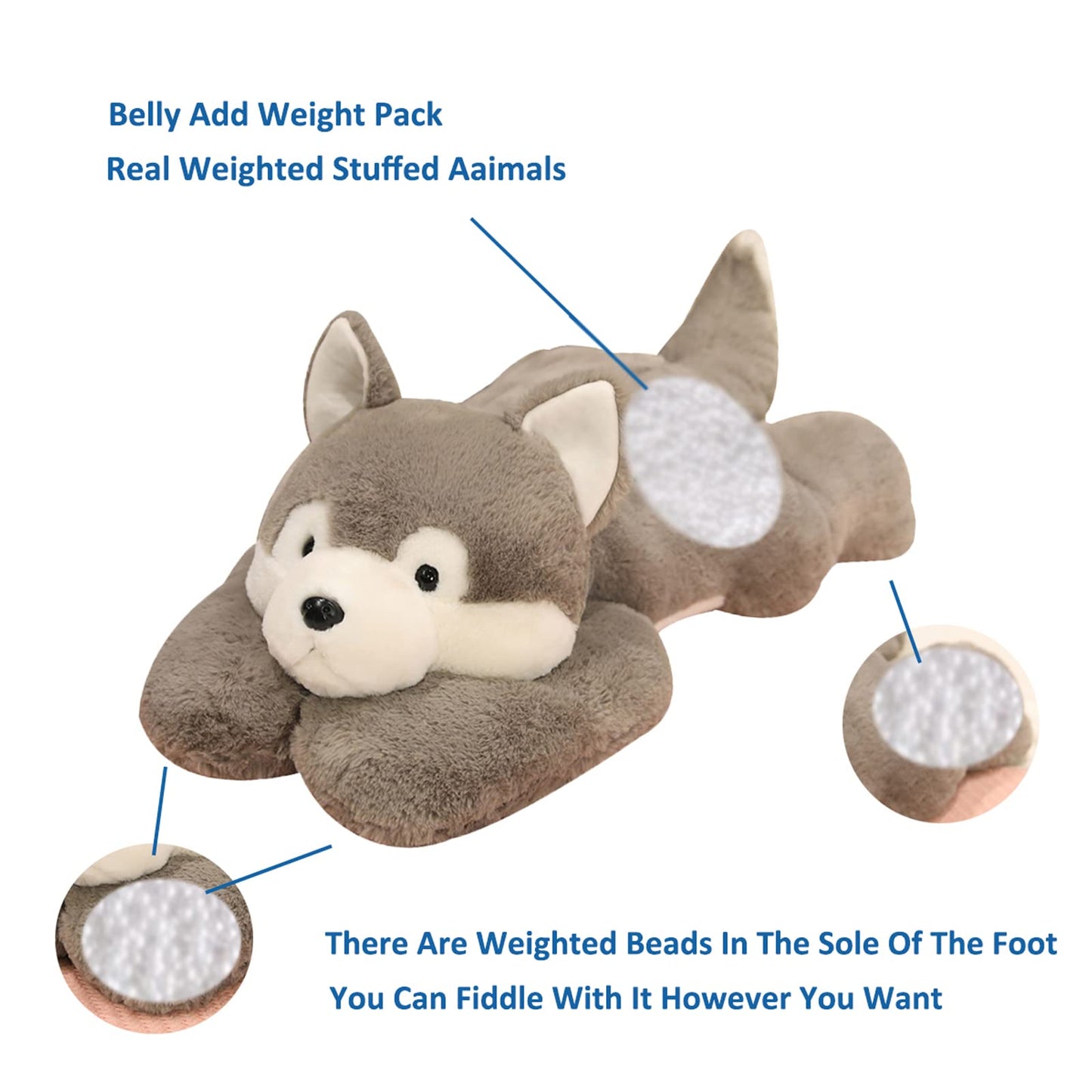 Doireum Weighted Husky Plush – 29.5 Inch, 6.2 lb Weighted Stuffed Animal