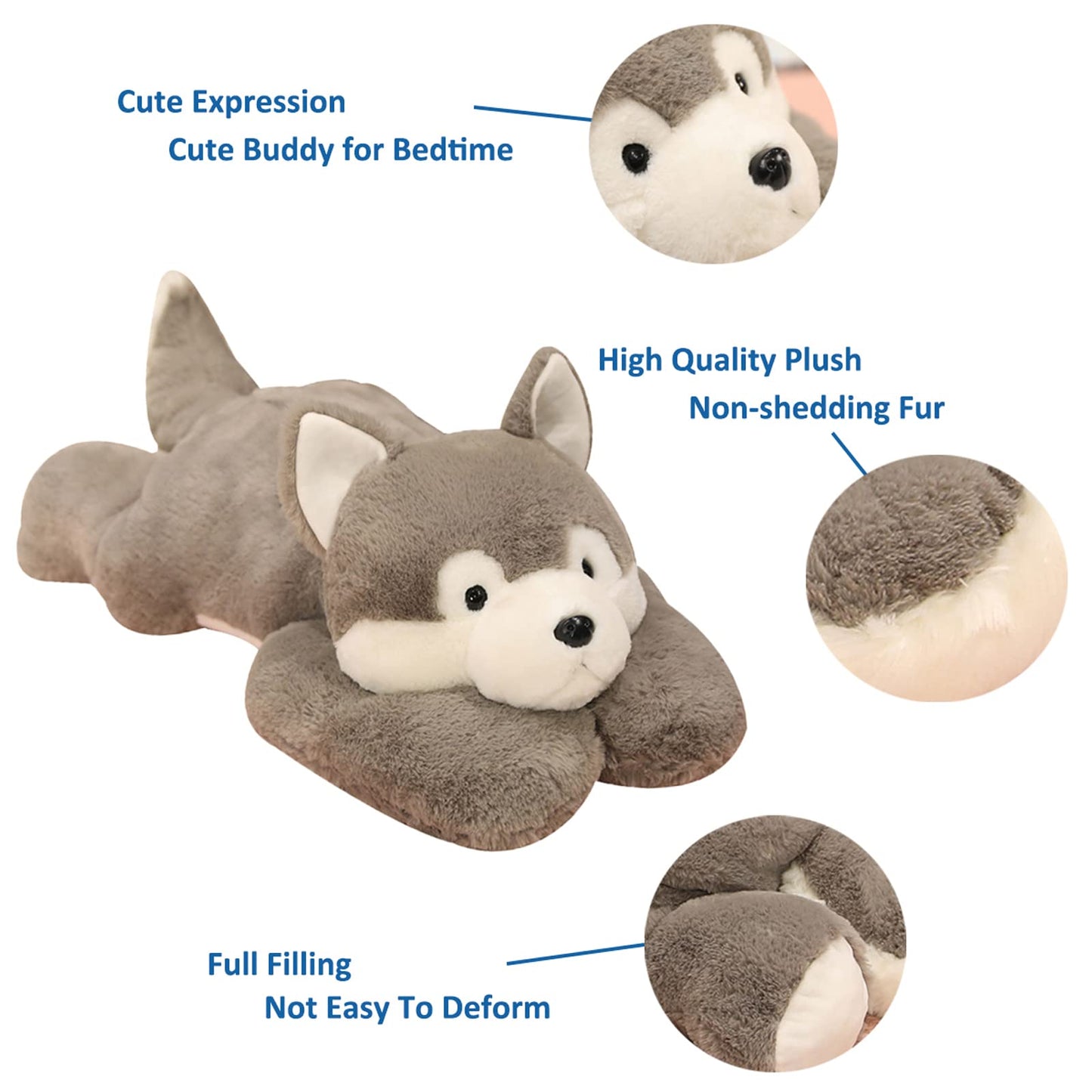 Doireum Weighted Husky Plush – 29.5 Inch, 6.2 lb Weighted Stuffed Animal