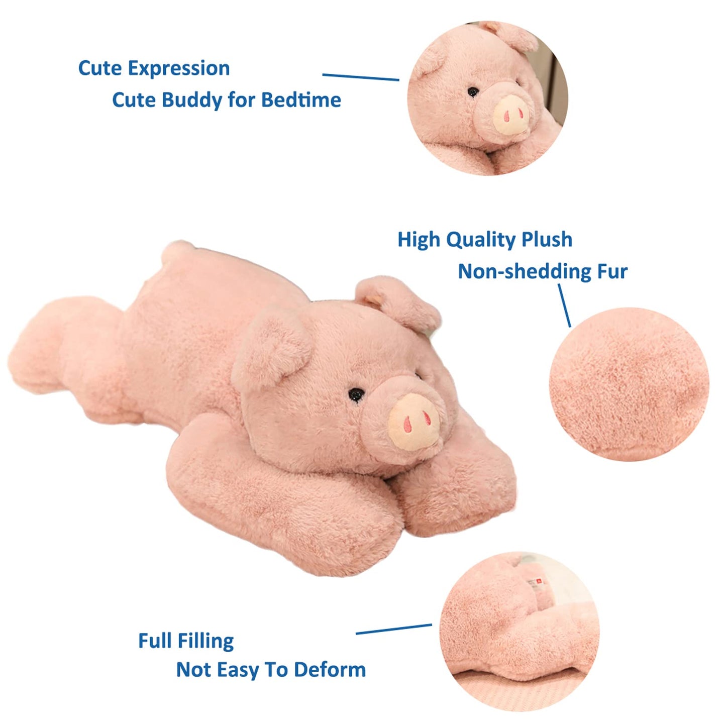 Doireum Weighted Pig Plush Toy – 11.8-Inch Weighted Stuffed Animal Pillow