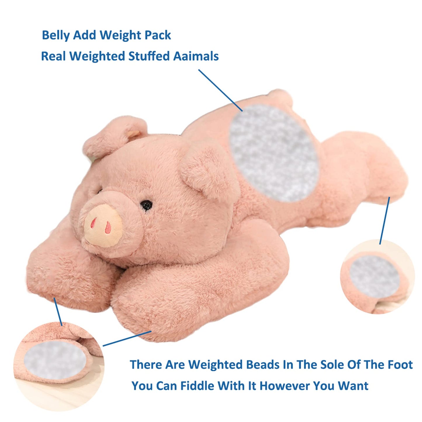 Doireum Weighted Pig Plush Toy – 11.8-Inch Weighted Stuffed Animal Pillow