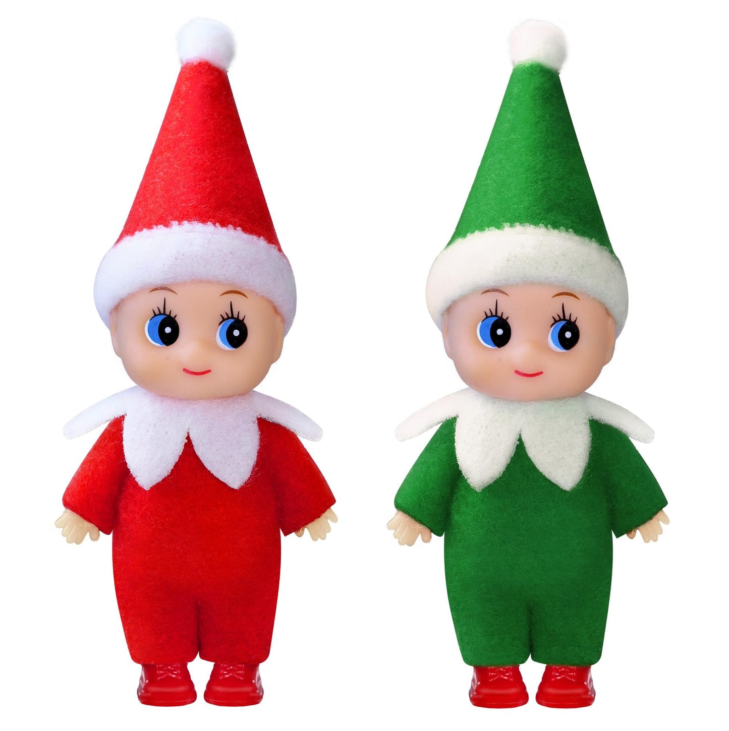 Dokeawo Christmas Tiny Elf Doll – 4.3-Inch Bendable Elf Toys for Tree & Stockings