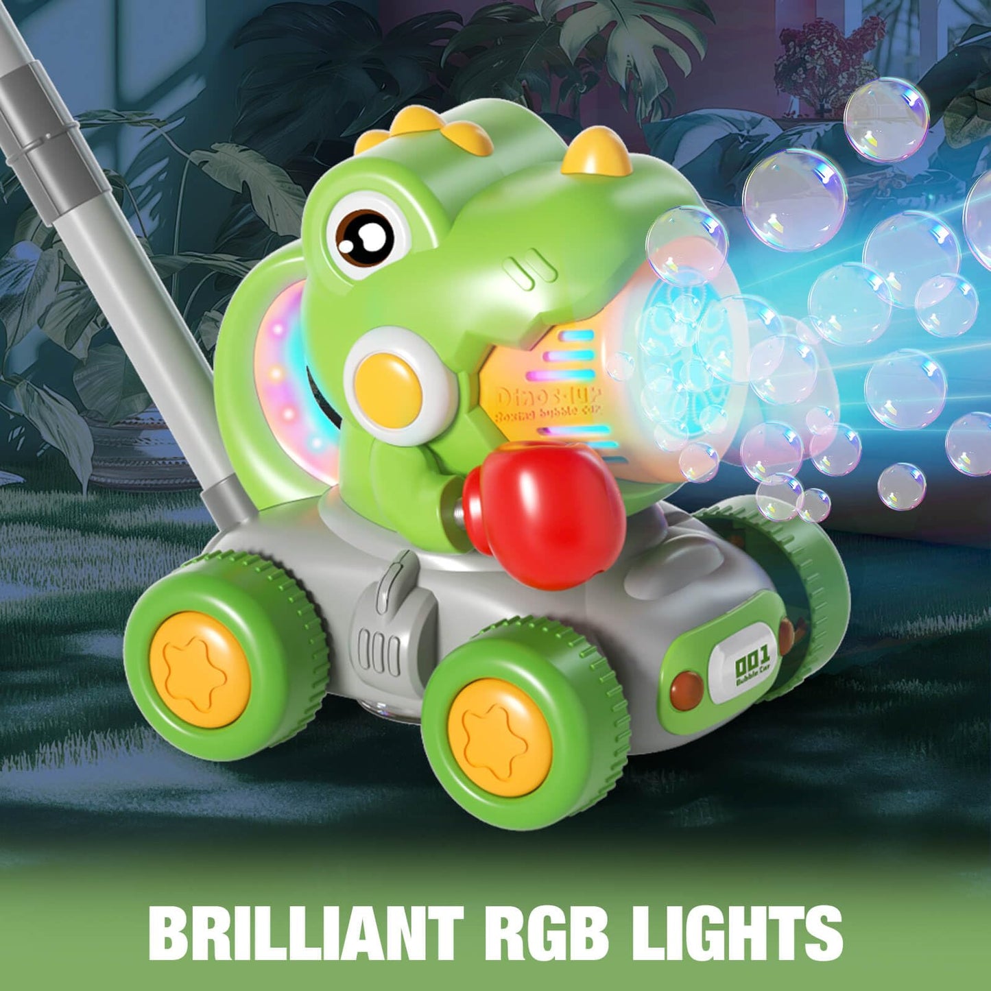 Dolanus Bubble Machine for Toddlers – Dinosaur Boxing Push Car & Outdoor Bubble Toy