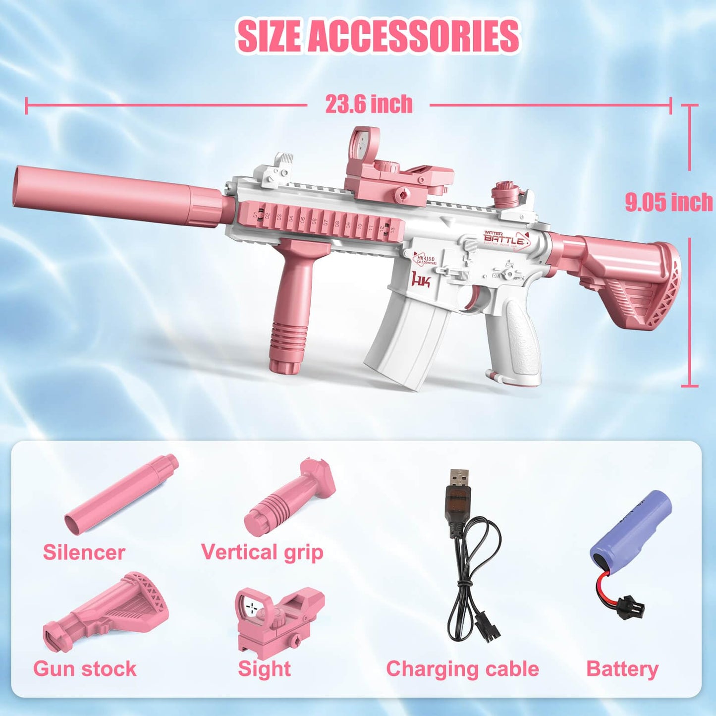Dolanus Electric Water Gun – Automatic Squirt Gun for Kids & Adults | 32 ft Range