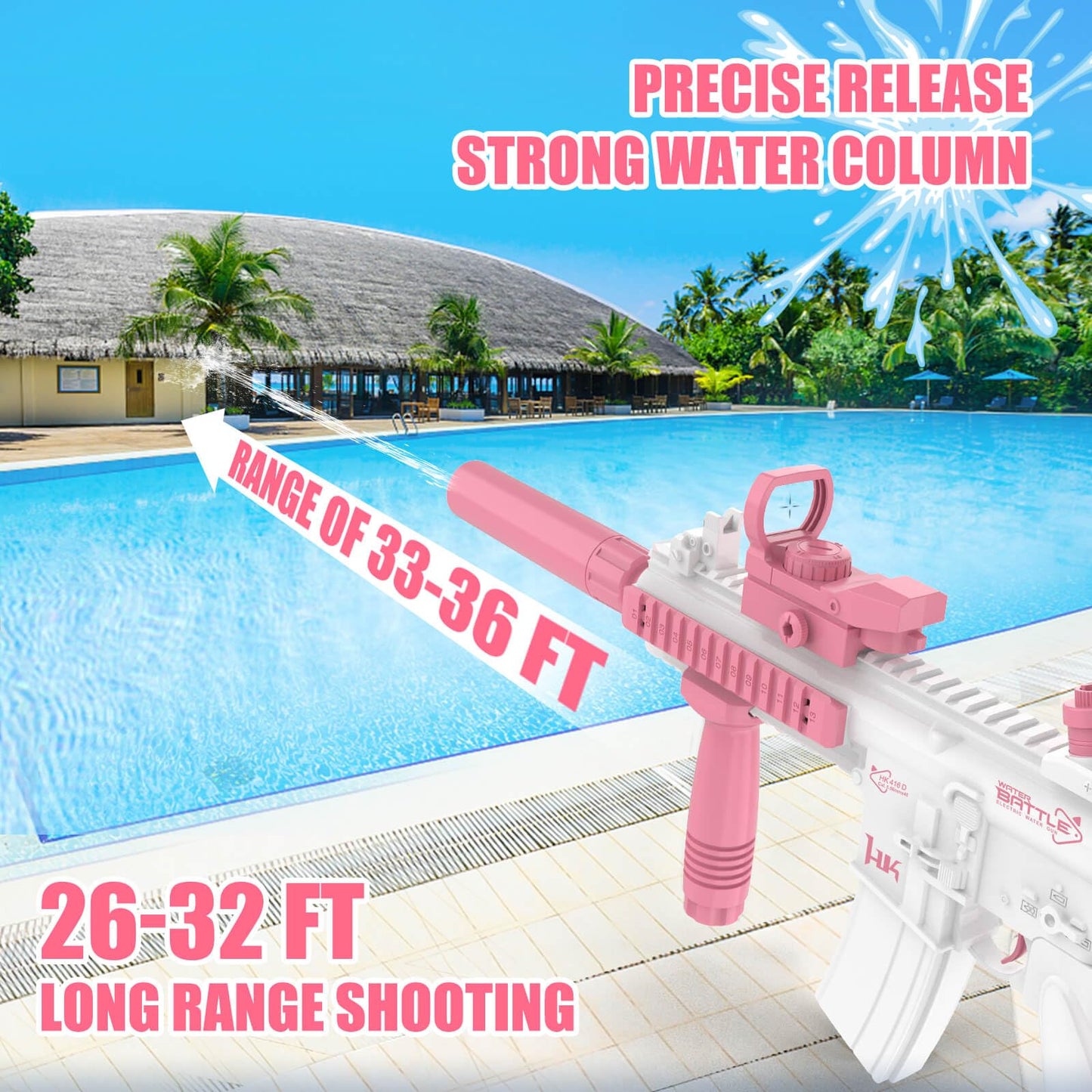 Dolanus Electric Water Gun – Automatic Squirt Gun for Kids & Adults | 32 ft Range