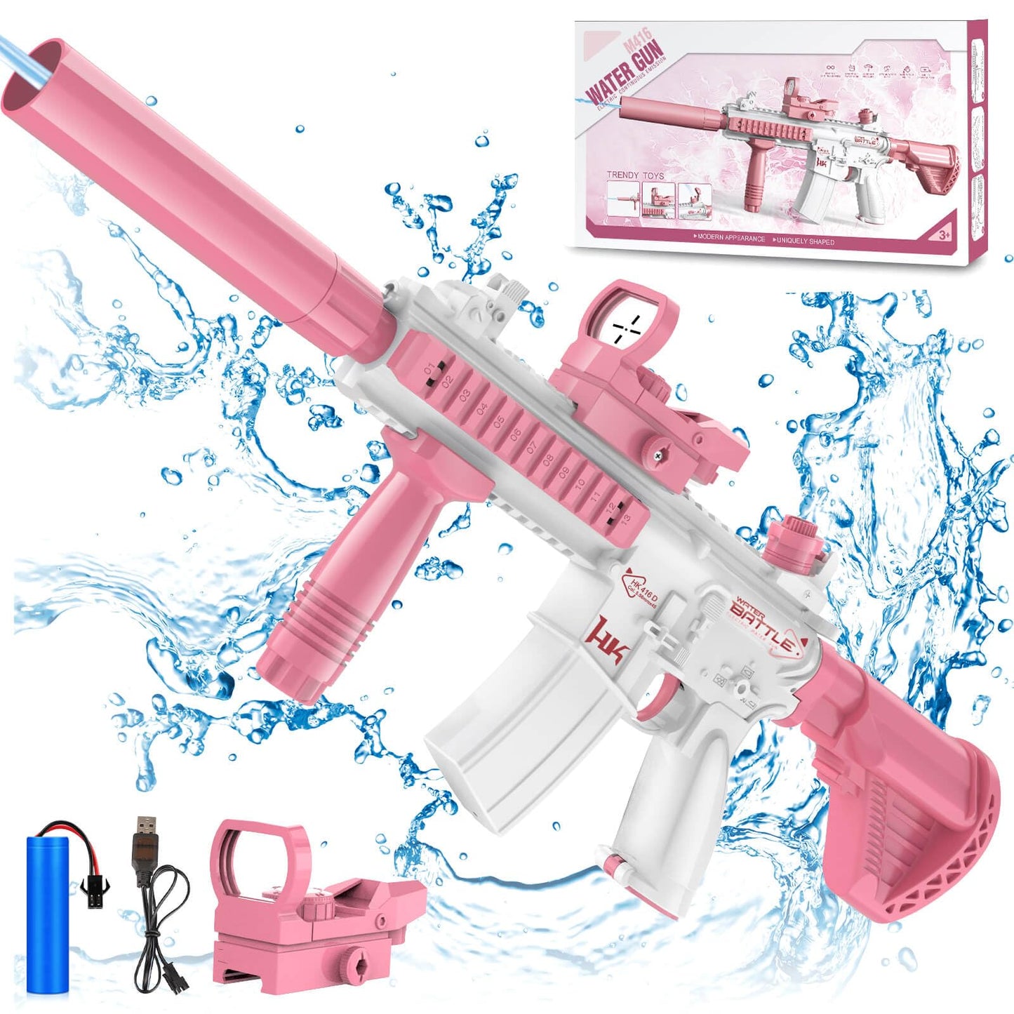 Dolanus Electric Water Gun – Automatic Squirt Gun for Kids & Adults | 32 ft Range