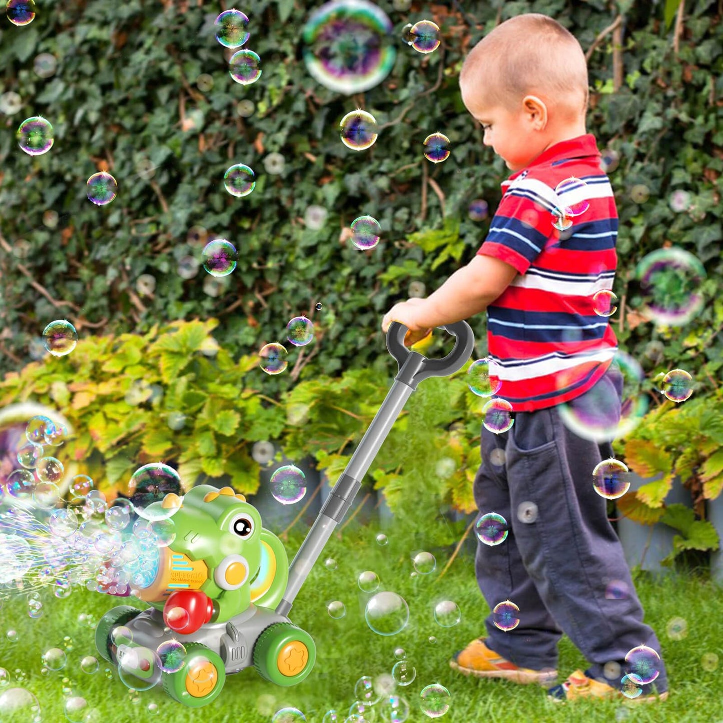 Dolanus Bubble Machine for Toddlers – Dinosaur Boxing Push Car & Outdoor Bubble Toy