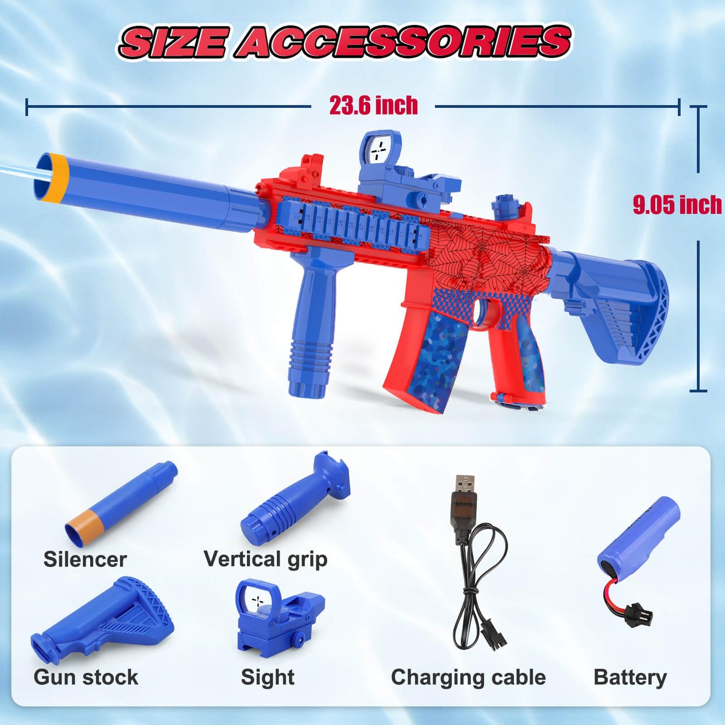Dolanus Spider Water Blaster - Electric Water Gun with Long-Range 26-32ft