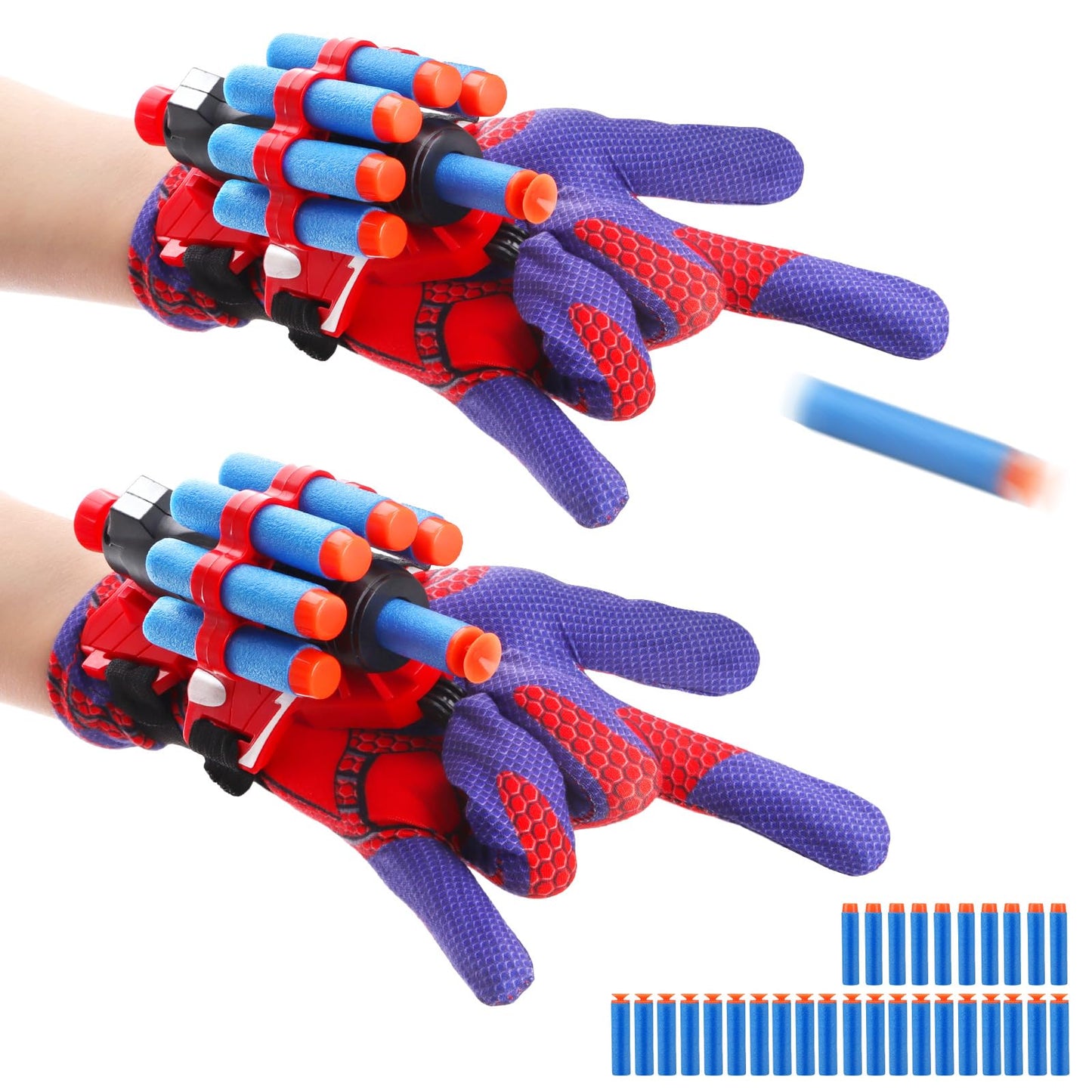 Dolanus Spider Web Shooter Toys for Kids 3-8 | 2 Gloves, 2 Launchers, 30 Darts