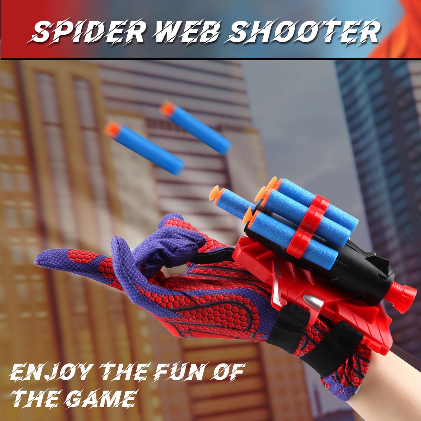 Dolanus Spider Web Shooter Toys for Kids 3-8 | 2 Gloves, 2 Launchers, 30 Darts