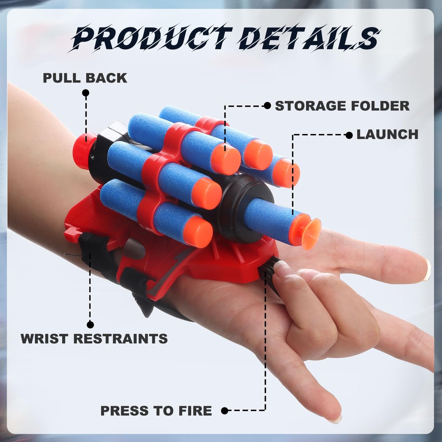 Dolanus Spider Web Shooter Toys for Kids 3-8 | 2 Gloves, 2 Launchers, 30 Darts