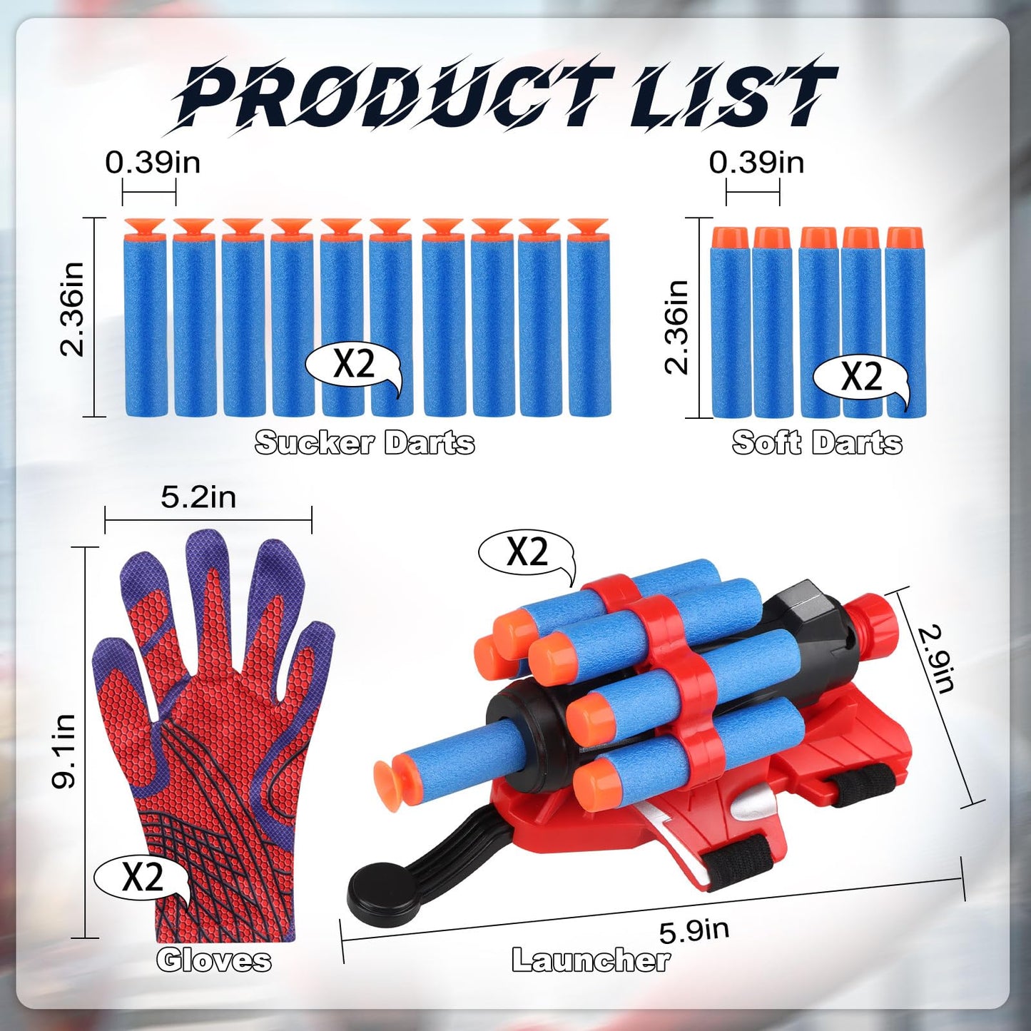 Dolanus Spider Web Shooter Toys for Kids 3-8 | 2 Gloves, 2 Launchers, 30 Darts
