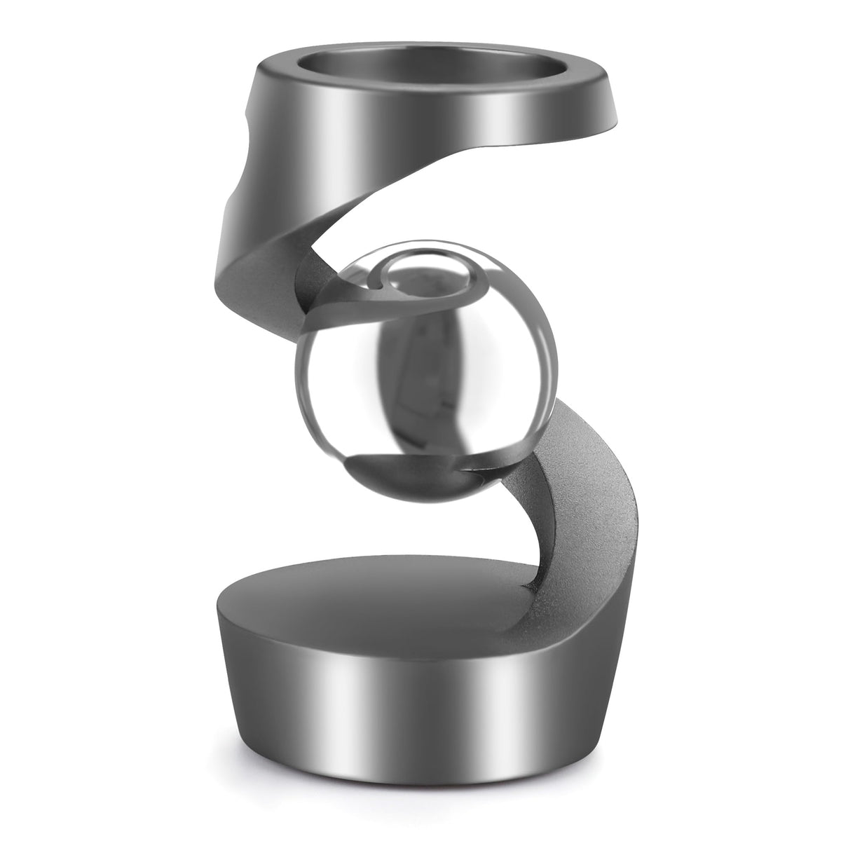 DOLASEV Kinetic Desk Toy – Grey Aluminum Spinning Fidget for Office & Home