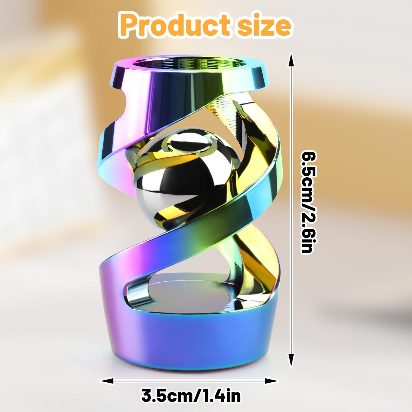 DOLASEV Upgraded Kinetic Desk Toy Rainbow | Metal Fidget for Focus and Calm at Work