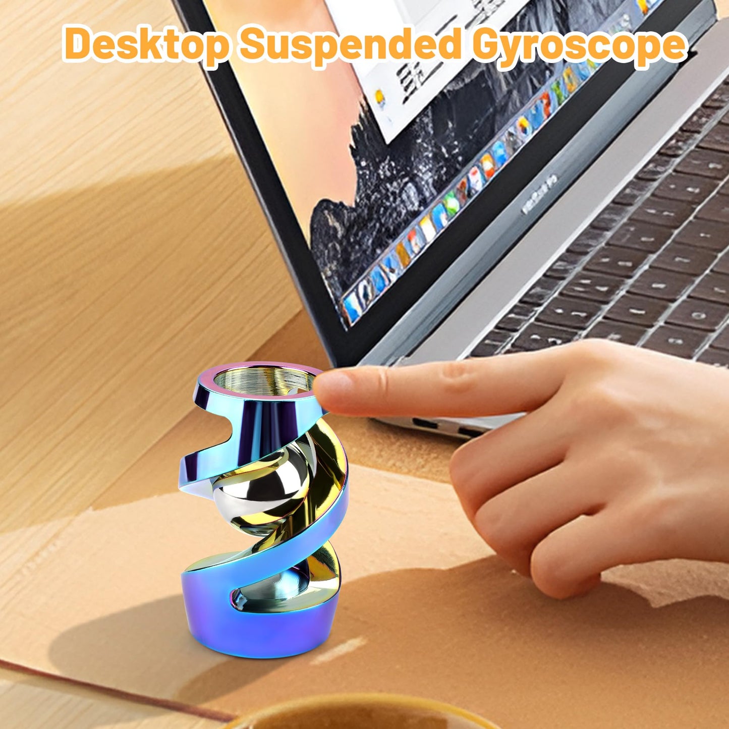 DOLASEV Upgraded Kinetic Desk Toy Rainbow | Metal Fidget for Focus and Calm at Work