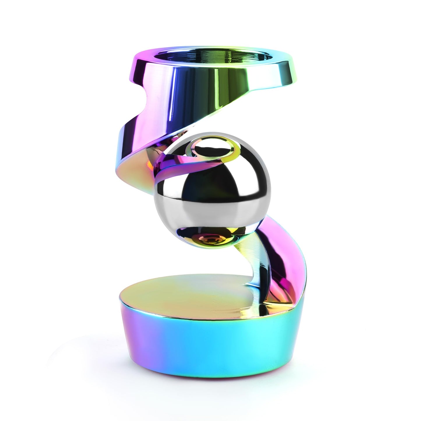 DOLASEV Kinetic Desk Toys – Rainbow Aluminum Spinning Fidget for Adults