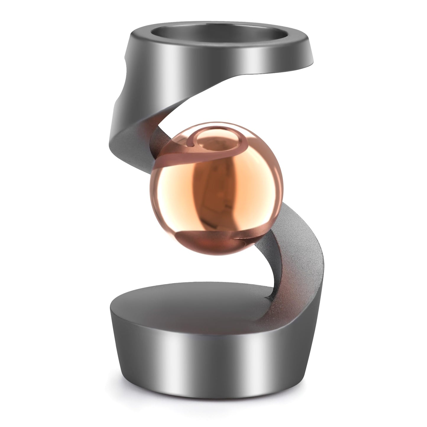 DOLASEV Kinetic Desk Toys – Spinning Metal Fidget for Office and Home (Grey Rose Gold)