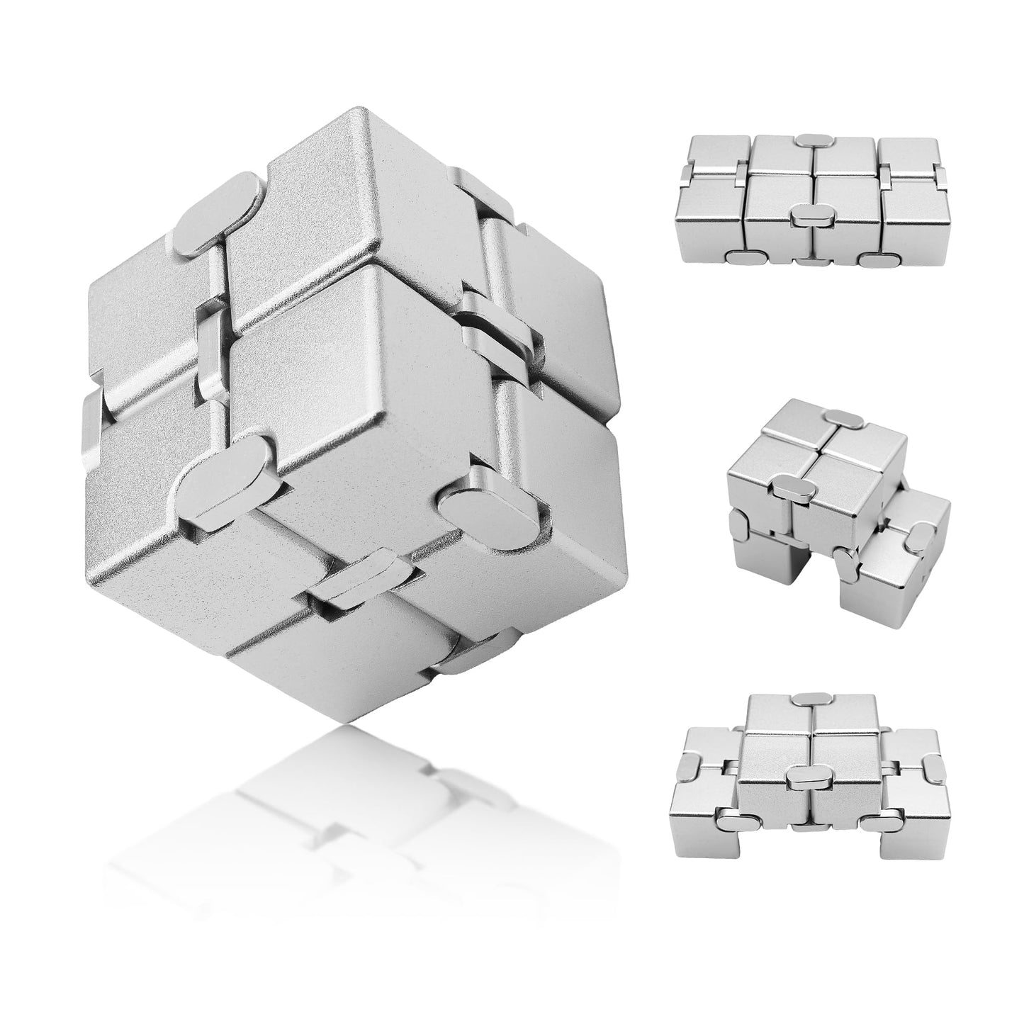 Dolasev Metal Infinity Cube – Aluminum Fidget Toy with Case for Focus and Calm