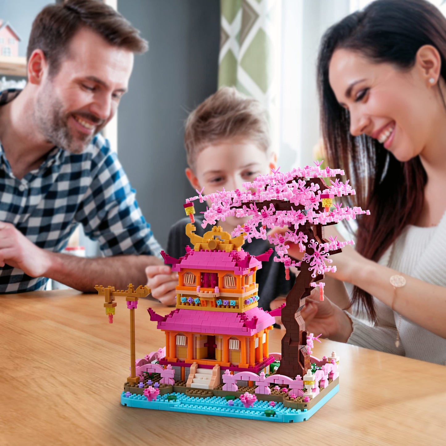 DOLBLOCK DIY Sakura Tree House — 1810-Piece Mini Building Blocks for Adults & Teens | Cherry Blossom Desk Decor