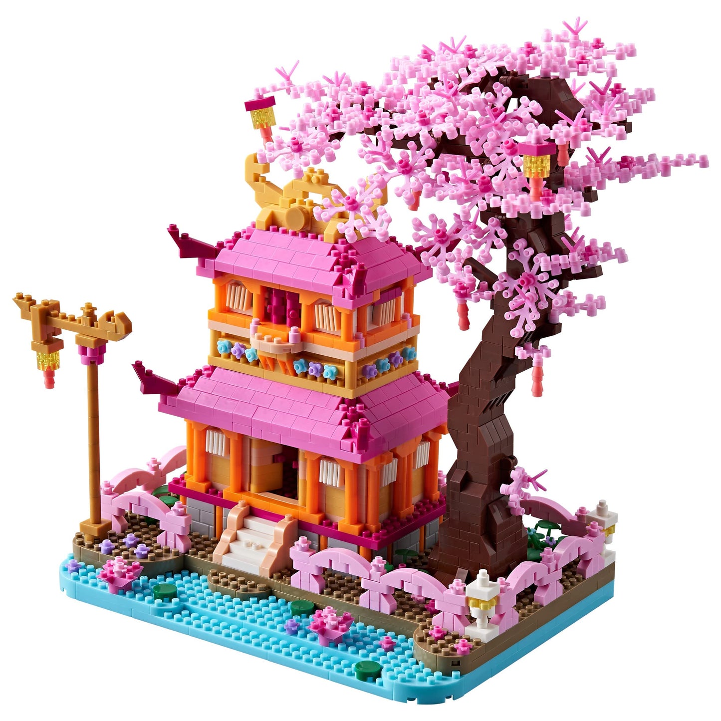 DOLBLOCK DIY Sakura Tree House — 1810-Piece Mini Building Blocks for Adults & Teens | Cherry Blossom Desk Decor