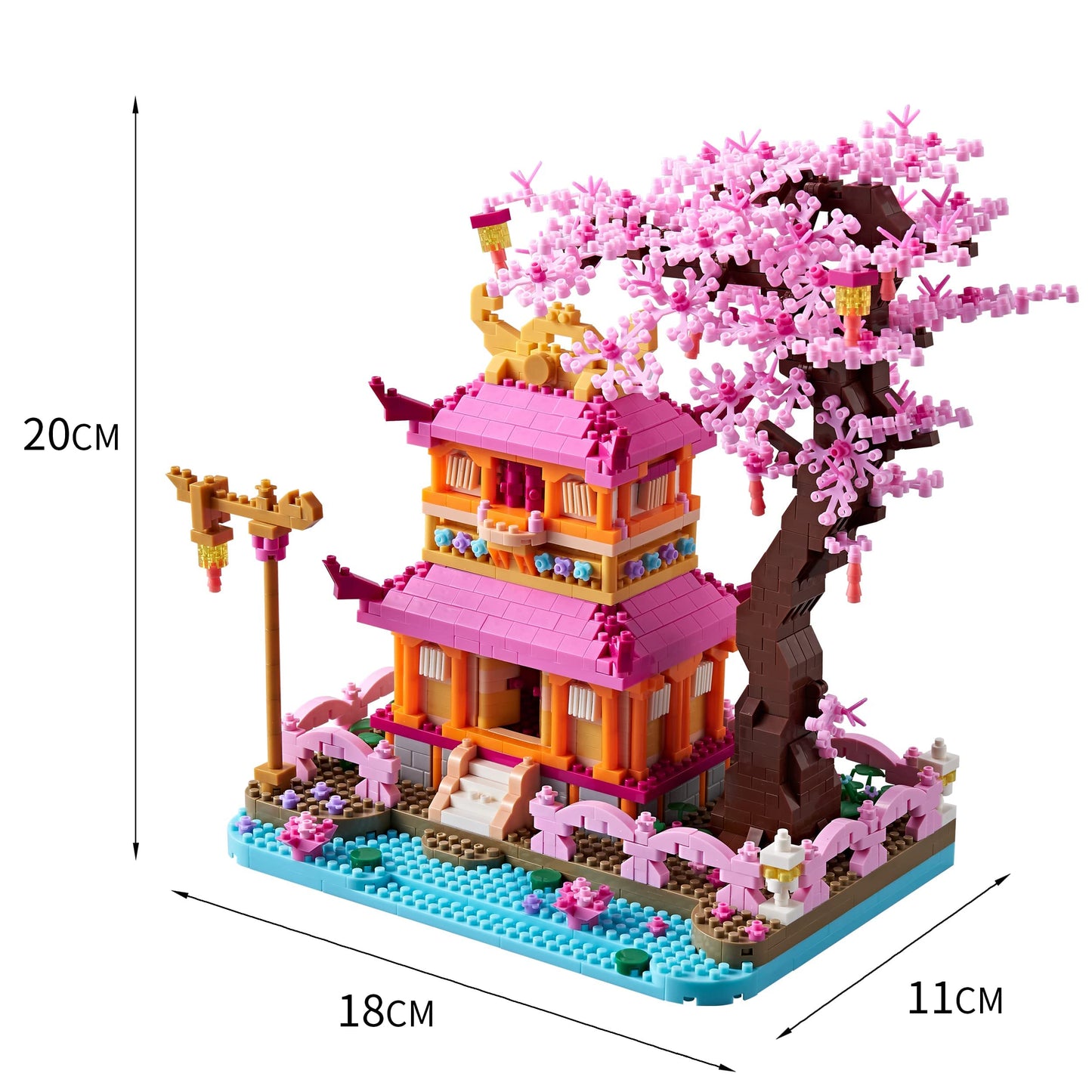 DOLBLOCK DIY Sakura Tree House — 1810-Piece Mini Building Blocks for Adults & Teens | Cherry Blossom Desk Decor