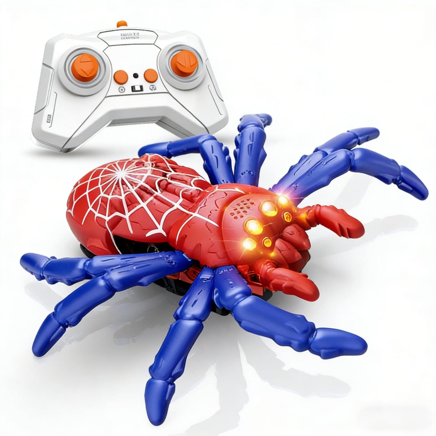 DOLGZIS 2026 Wall Crawling Spider - Rechargeable RC Toy for Kids 4+ (Red)
