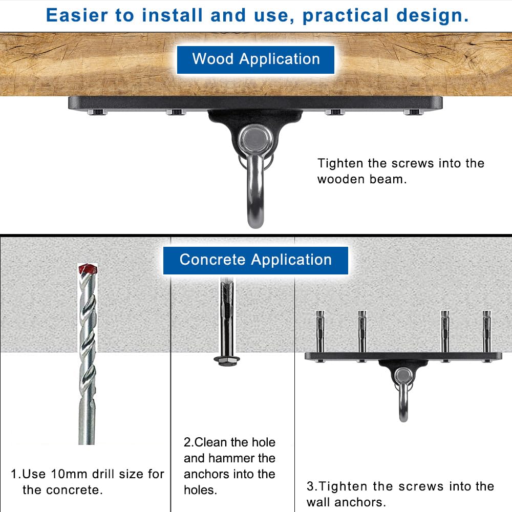 Dolibest Wall Mount Bracket & Ceiling Anchor — Heavy-Duty Suspension Training (2 Pcs)