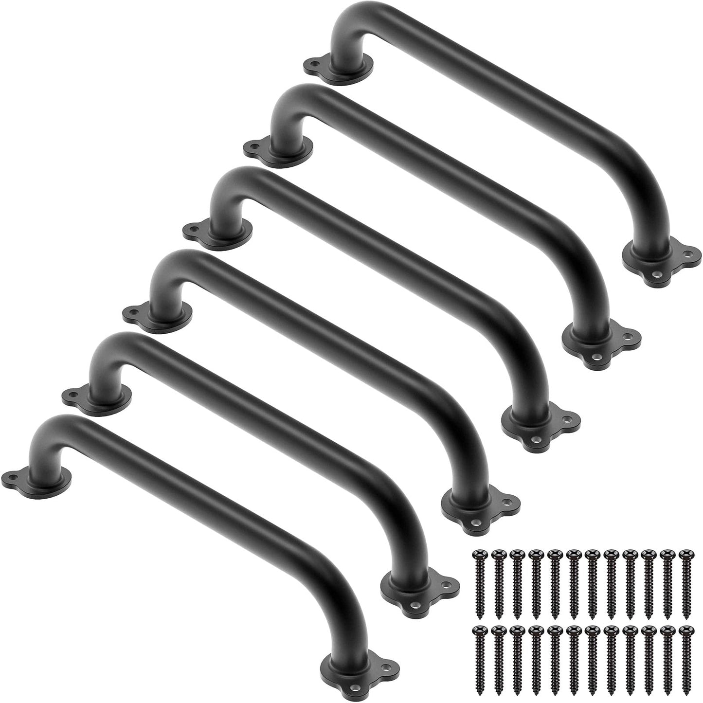 Dolibest 6-Pack 17-Inch Safety Handles – Metal Playground Grips (Black)