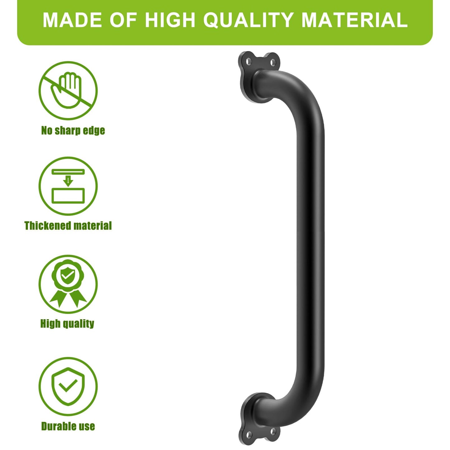 Dolibest 6-Pack 17-Inch Safety Handles – Metal Playground Grips (Black)