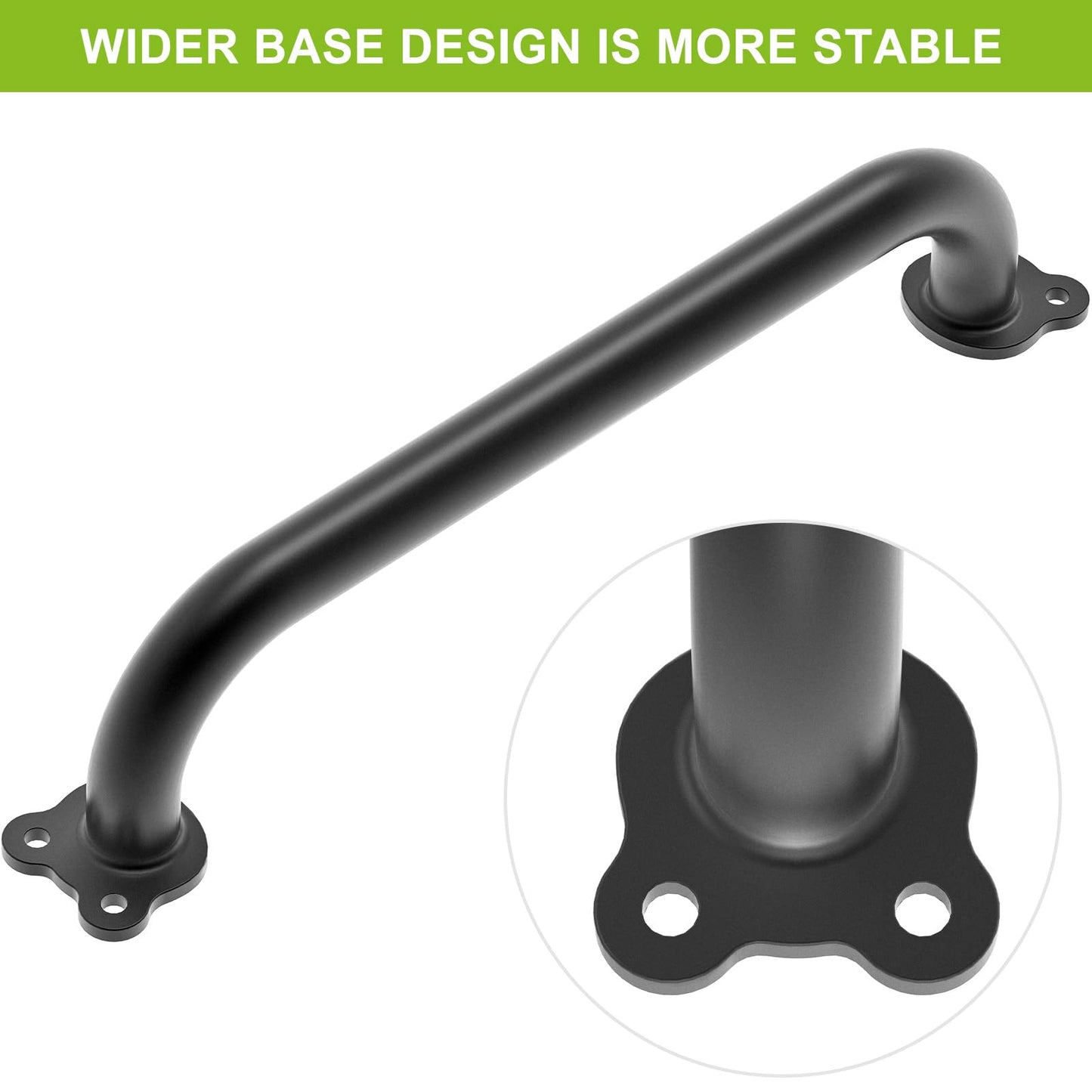Dolibest 6-Pack 17-Inch Safety Handles – Metal Playground Grips (Black)