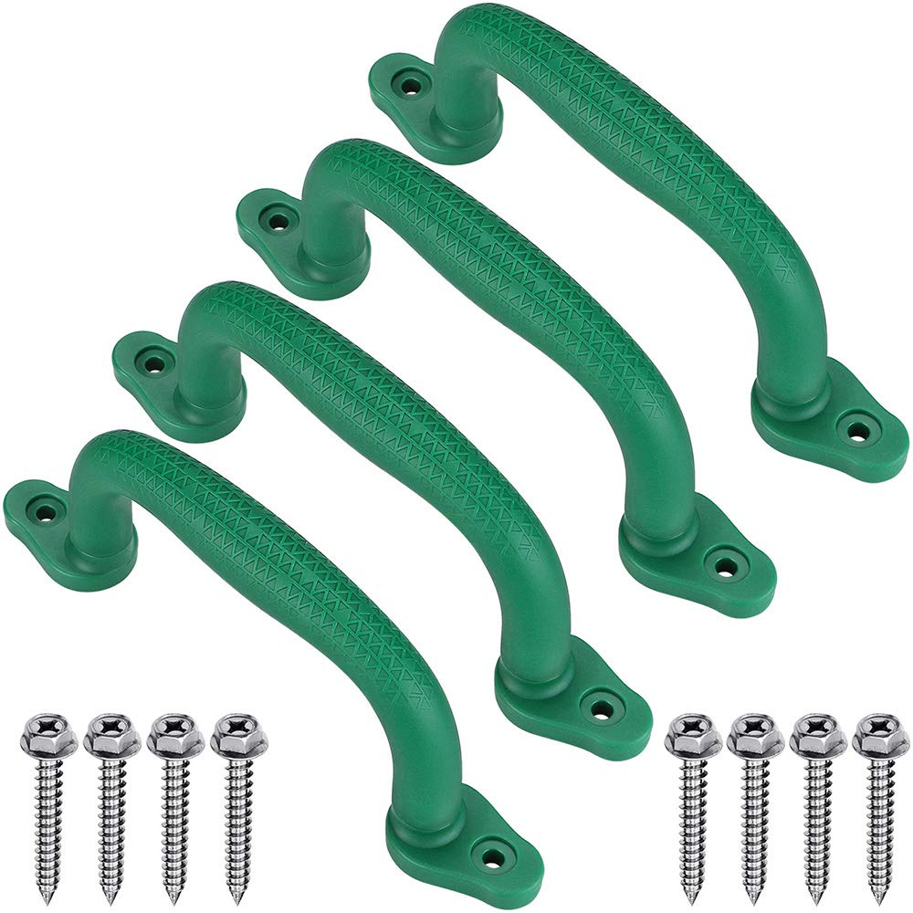 Dolibest Set of 4 Safety Playground Handles – Green for Playsets, Climbing Frames & Playhouses