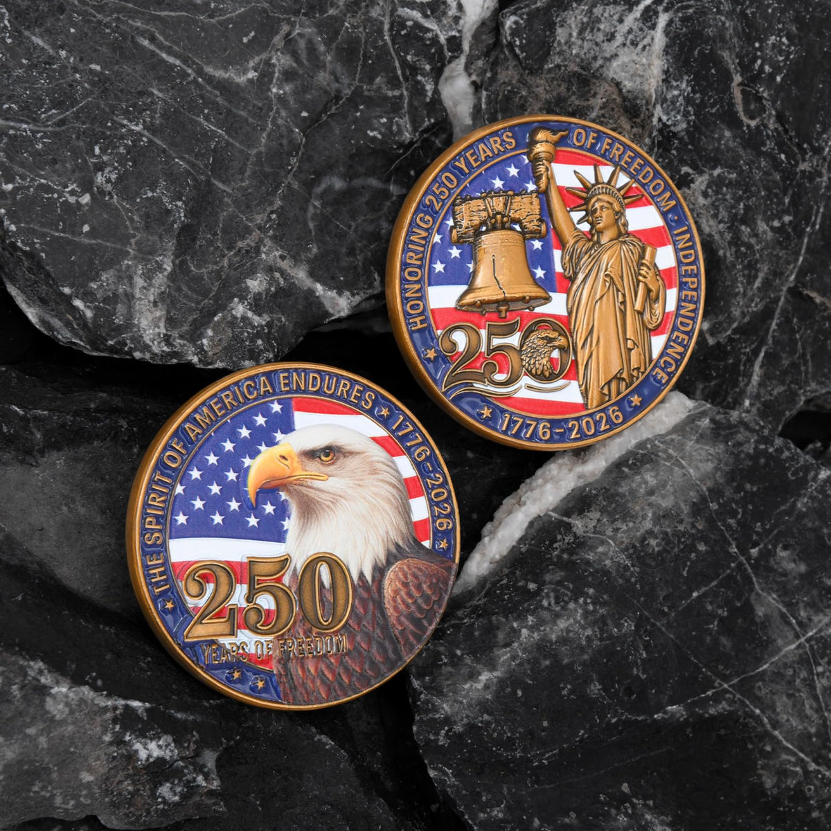 Dolihan USA 250th Anniversary Commemorative Coin – Bald Eagle & Statue of Liberty Design (1776–2026)