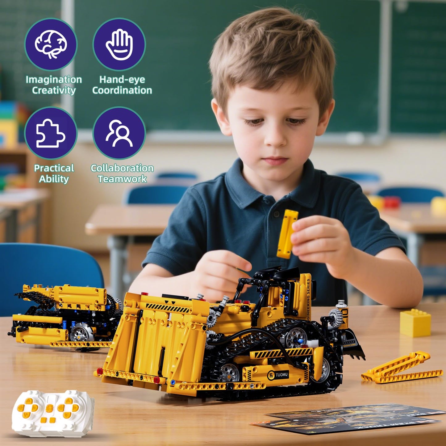 DOLIVE 5-in-1 STEM Building Block Set for Kids 8-14 – Remote & App Controlled Vehicles