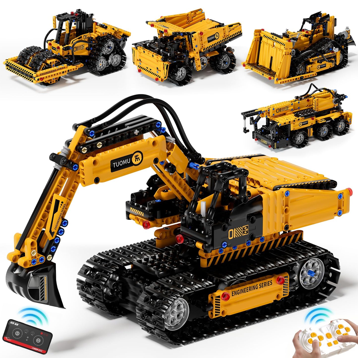 DOLIVE 5-in-1 STEM Building Block Set for Kids 8-14 – Remote & App Controlled Vehicles