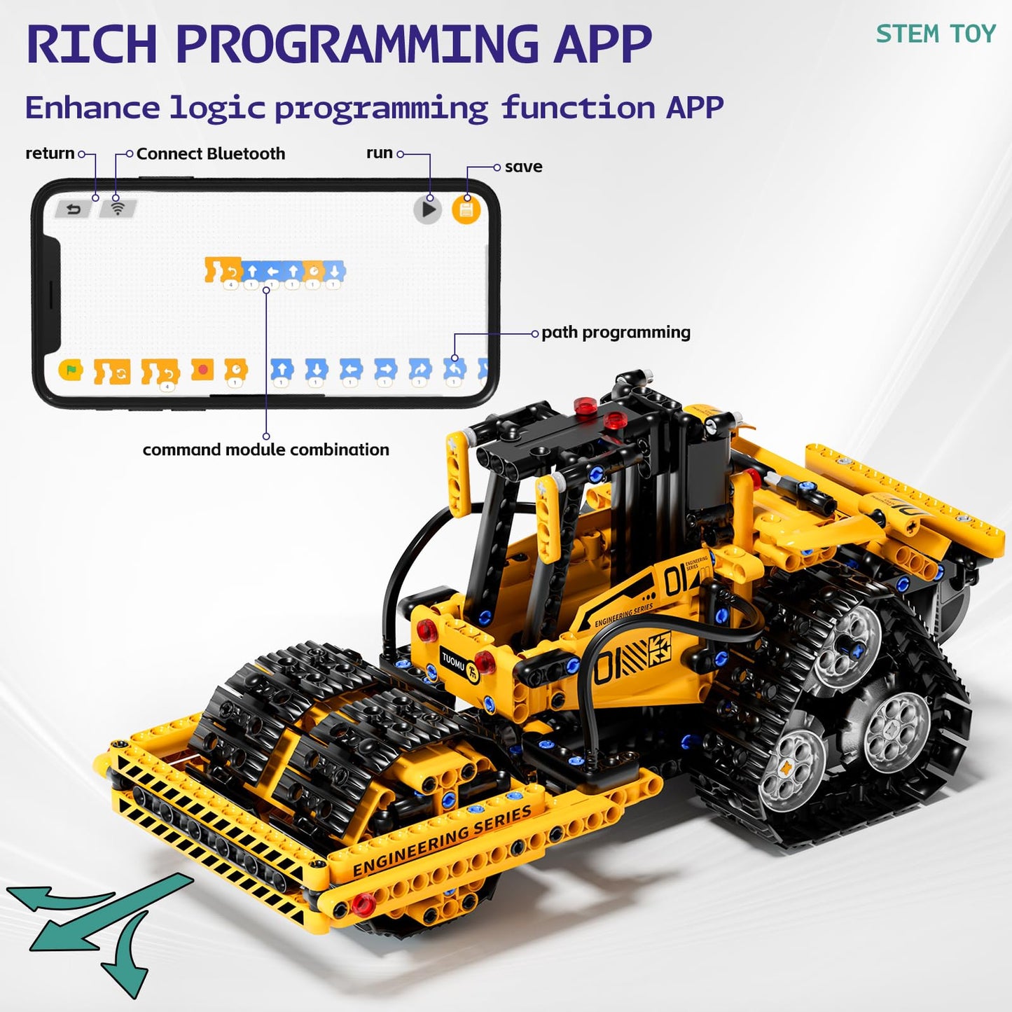 DOLIVE 5-in-1 STEM Building Block Set for Kids 8-14 – Remote & App Controlled Vehicles