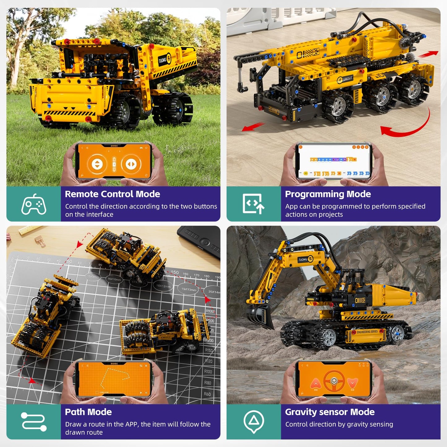 DOLIVE 5-in-1 STEM Building Block Set for Kids 8-14 – Remote & App Controlled Vehicles