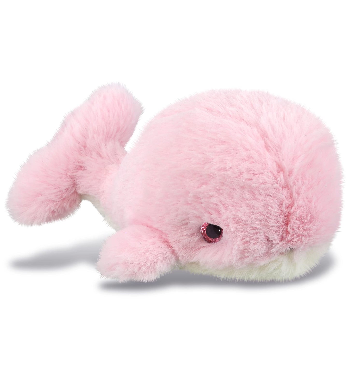 DolliBu Plush Pink Whale Stuffed Animal – 7-Inch Soft Huggable Toy