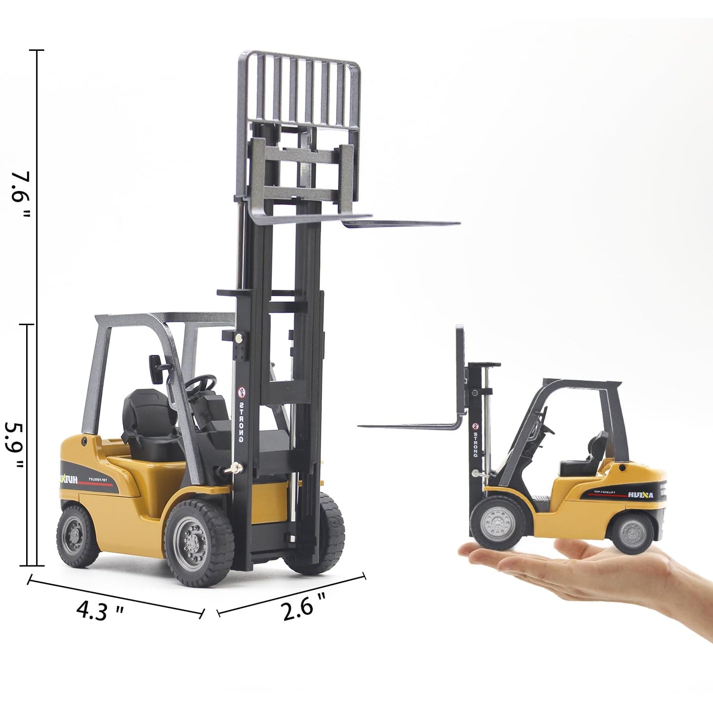 Dollox Die-cast Forklift Truck Toys — 1/50 Scale Metal Engineering Vehicle