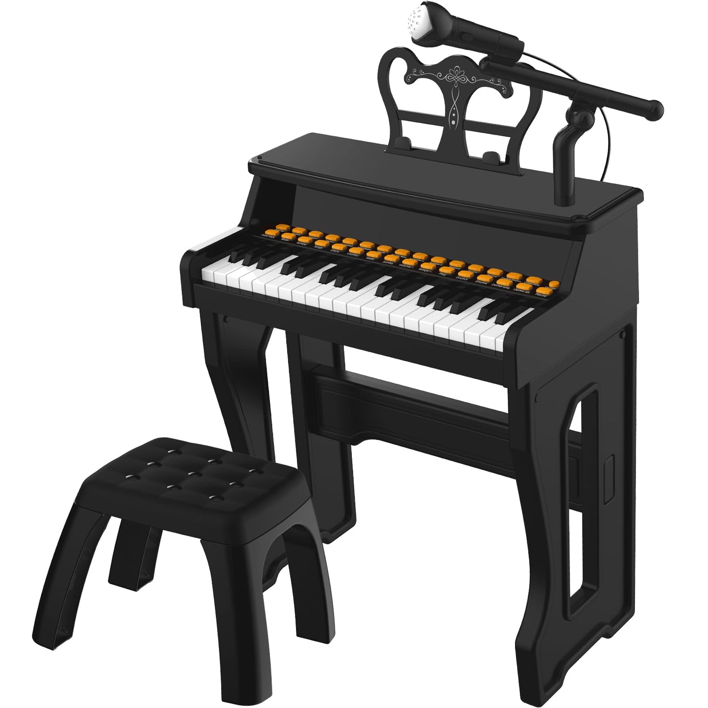 Dollox 37-Key Keyboard Piano for Kids – 2-in-1 Toddler Piano with Stool
