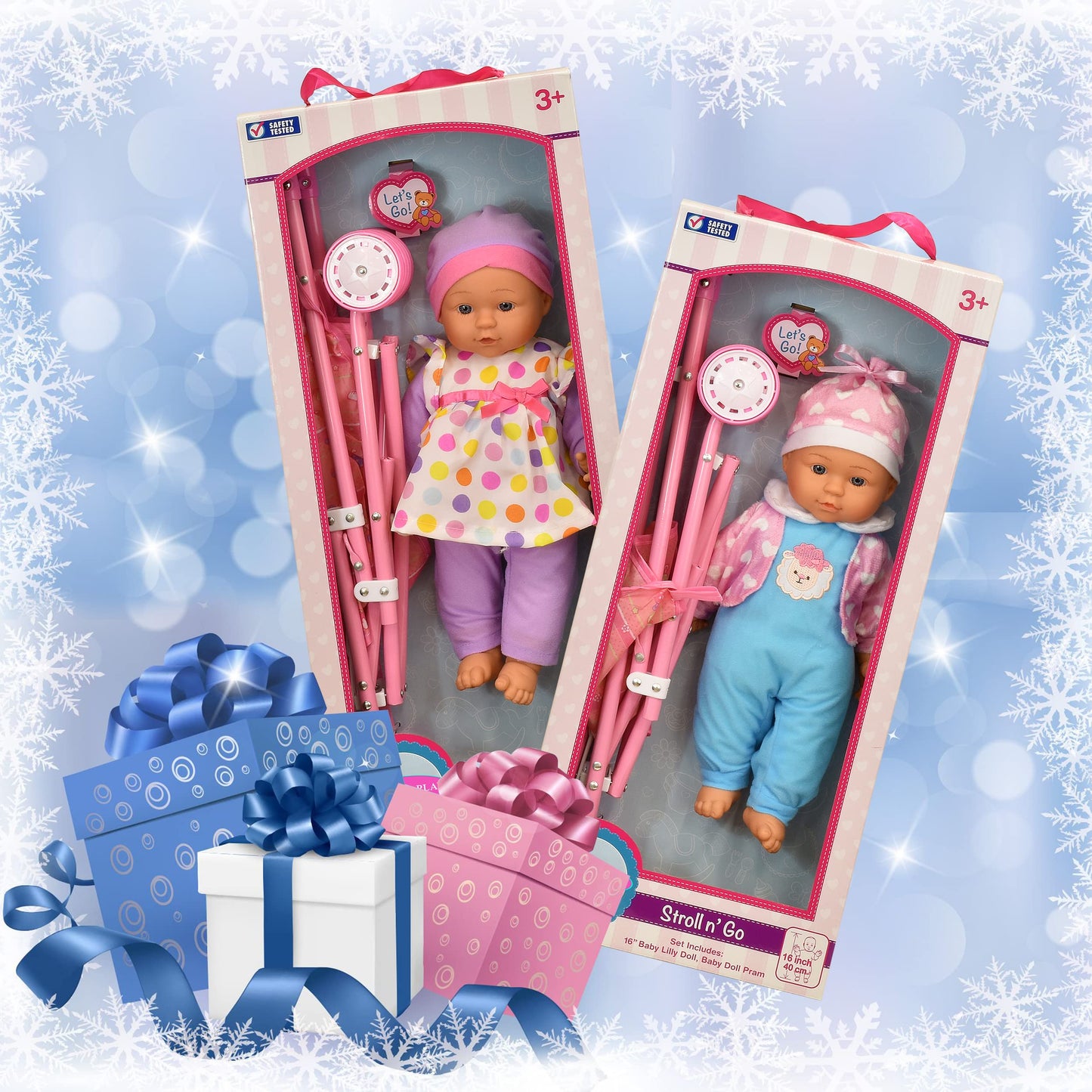 Dolls To Play My First Baby Doll Stroller & 18-Inch Soft Body Baby Doll – Fun Play Combo