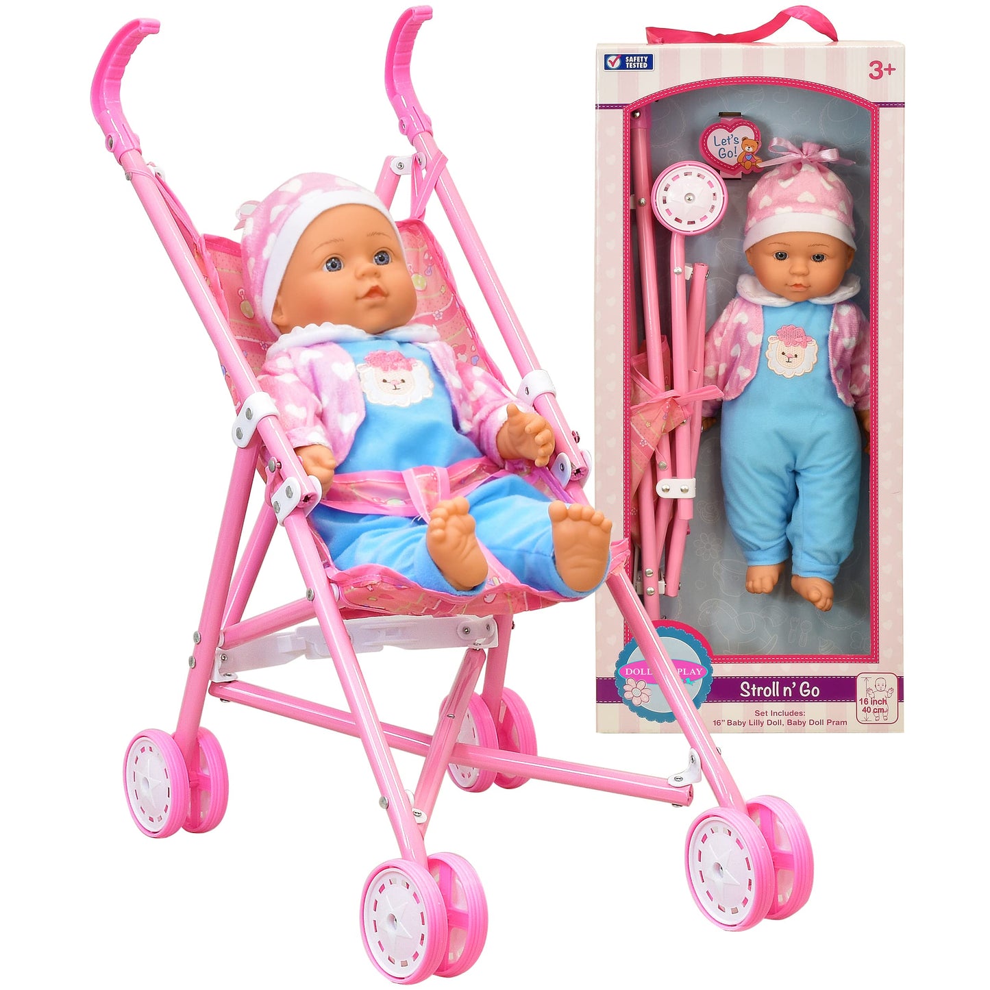 Dolls To Play My First Baby Doll Stroller & 18-Inch Soft Body Baby Doll – Fun Play Combo