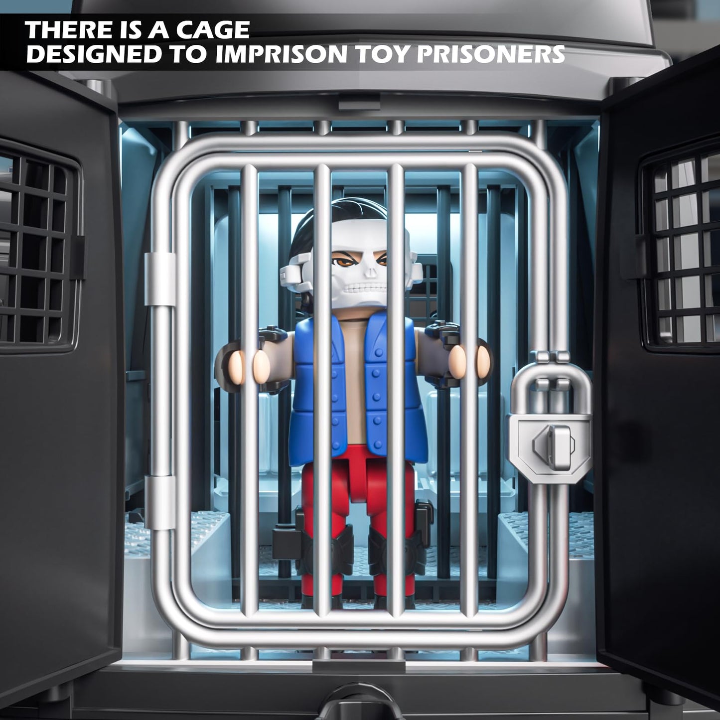 Doloowee Police Car Toy Truck with Lights & Sounds – Emergency Vehicle Playset for Kids (Ages 3-8)