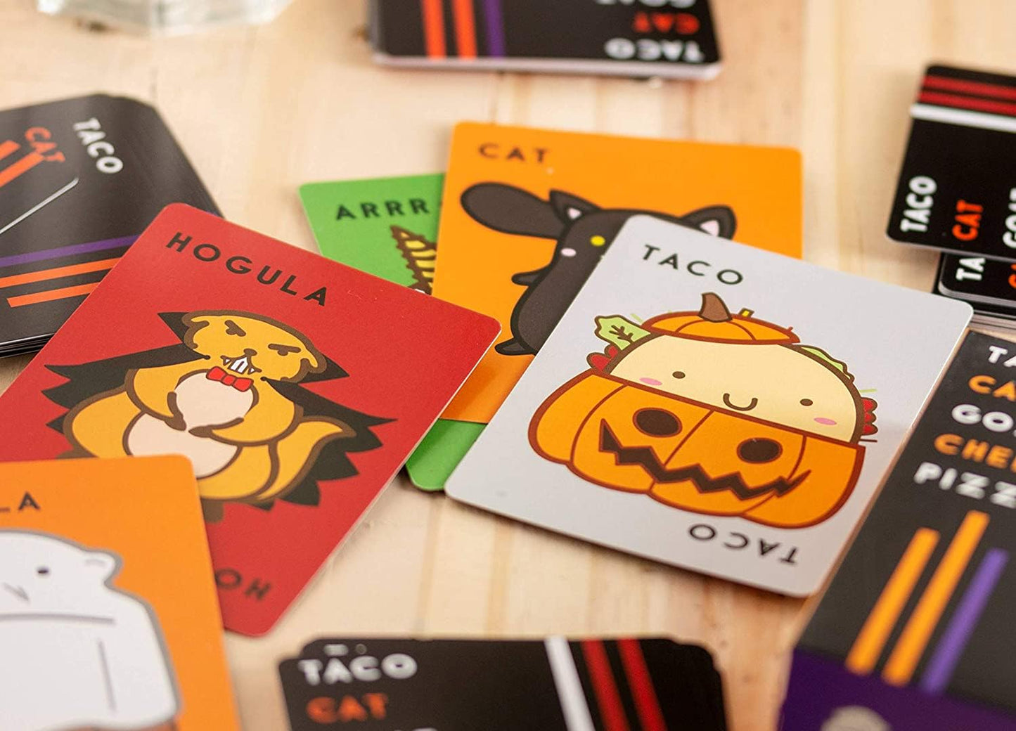 Taco Cat Goat Cheese Pizza Halloween Edition — 15-Minute Card Game for Family Night | 2-8 Players | Dolphin Hat Games