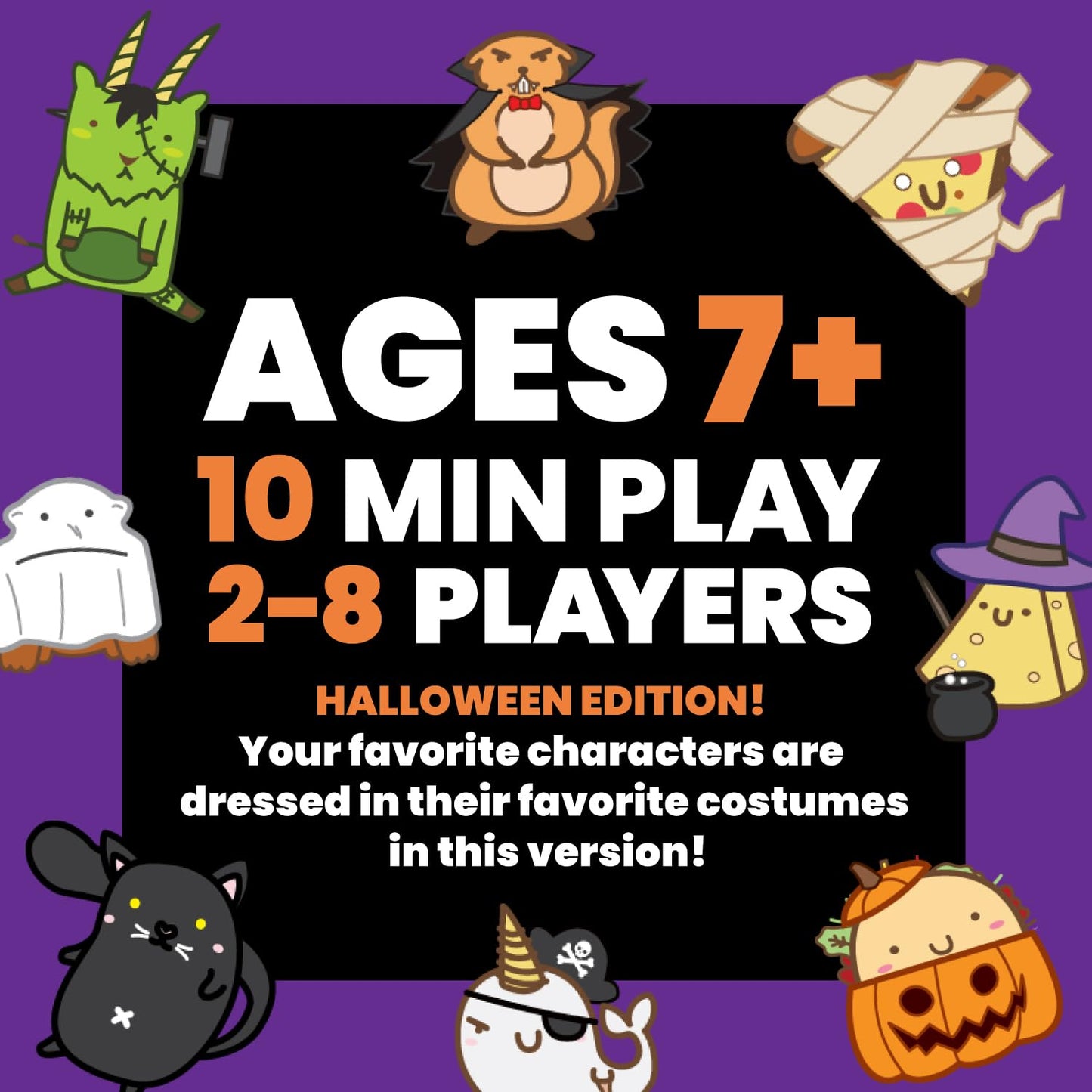Taco Cat Goat Cheese Pizza Halloween Edition — 15-Minute Card Game for Family Night | 2-8 Players | Dolphin Hat Games