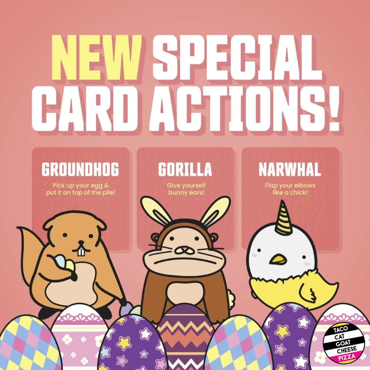 Dolphin Hat Games Taco Cat Goat Cheese Pizza Easter Edition – Family Card Game (2-8 Players)